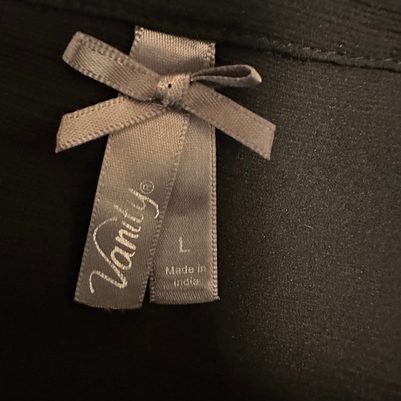 Vintage VANITY Black Sheer Button Down Long Sleeve Blouse L Y2K Whimsigoth Boho - Picture 9 of 11